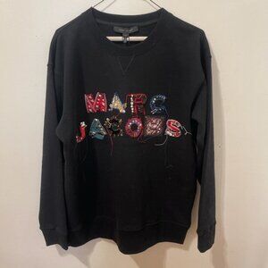 $395 MARC JACOBS EMBELLISHED LOGO SWEATSHIRT SMALL
